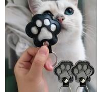 2PCS Pet Hair Storage Keychain, Pet Dog Cat Hair Collector Paw Shaped Fur Keepsake Keychains, Pet Enthusiast Commemorative Gift Black