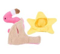 2pcs Pet Headdress Cartoon Hat for Pets Cloth Summer Party | Adorable Design, Supple and Comfortable Wear, Pet Dress up Accessory, Flamingo B03208 Plus Starfish B04412