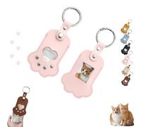 2PCS Pet Memorial Keychain,Dog Paws Keepsake Photo Holder,Leather Dog Cat Paw Keychain,Cat Paw Shaped Keychains,Cats Paws Shaped Keychains,Pet Memorial Gift Keyring,Dogs Lover Gift