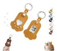 2PCS Pet Memorial Keychain,Dog Paws Keepsake Photo Holder,Leather Dog Cat Paw Keychain,Cat Paw Shaped Keychains,Cats Paws Shaped Keychains,Pet Memorial Gift Keyring,Dogs Lover Gift