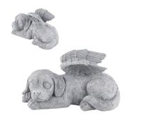 2PCS Pet Memorial Statue, Dog Memorial Stone Garden Decor Outdoor Dog Memorial Sleeping Angel Pet for Pet Memorial Gravestone Ornament (Angel Dog)