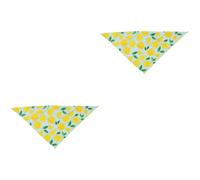 2pcs PET Neckerchief Triangular Scarf, Polyester Pineapple Bandana | Comfortable Neckwear Helps Keep Drool off Fur, Lovely Decorative Styling for Small Dogs and Cats, Daily Summer Wear