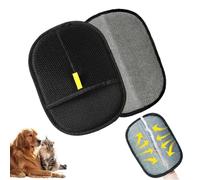 2PCS Pet Static Hair Removal Gloves, Reusable Static Removal Gloves for Pet Hair, Washable Double-Sided Dog Grooming Gloves for Pets Carpet Bed Couch Sheets Clothes