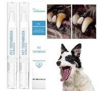 2PCS Pet Toothbrush Pen,Cat/Dog Tooth Whitening & Cleaning,Dog Tooth Gel,Dog Tartar Remover for Teeth,Teeth Cleaning for Dogs,Dog Teeth Cleaning Toothbrush Pen,Toothbrush for Dogs Teeth,Pet Toothbrush