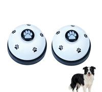 2PCS Pet Training Bells, Metal Dog Doorbells for Potty Training, Interactive Communication Call Bell, Non-Slip Base Puppy Feeding Clicker, Clear Ringing Tool for Dogs and Cats (White)