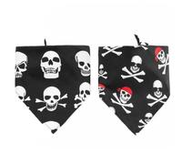 2pcs Pet Triangle Scarf Dog Collar Bib for Halloween Party Decor Black | Polyester, Fade-resistant and Machine Washable, Lightweight Stretchy Fit