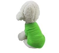 2pcs Pet Vest Dog Shirt Summer Pure Cotton Solid Color for Small Medium and Large Dogs(Green 2,XL)