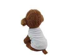 2pcs Pet Vest Dog Shirt Summer Pure Cotton Solid Color for Small Medium and Large Dogs(Grey,M)