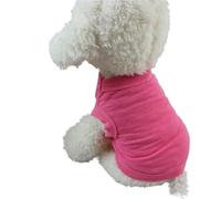 2pcs Pet Vest Dog Shirt Summer Pure Cotton Solid Color for Small Medium and Large Dogs(Pink,XXL)