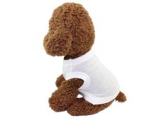 2pcs Pet Vest Dog Shirt Summer Pure Cotton Solid Color for Small Medium and Large Dogs(White,S)