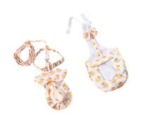 2PCS Pet Waste Containment Harness Washable Adjustment Duck Themed Diaper Leash Set For Small Animals Cute Duck Pet Diaper Cover