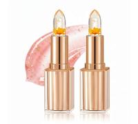 2PCS Petal Flower Crystal Lipstick Set - Color-Changing Lip Balm Long Lasting, Moisturizing & Nourishing Lip Stain, Double Value Pack Choice for Women