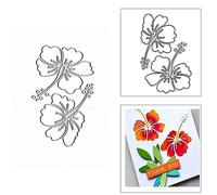 2PCS Petal Hibiscus Collage Plant Metal Die Cuts,Spring Flower Petal Cutting Dies Cut Stencils DIY Scrapbooking Decorative Embossing Paper Scrapbooking Card Making