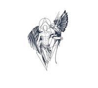 2pcs Phantom Wing Spirit Deed Temporary Tattoo Sticker Semi-permanent Waterproof Non-reflective Lasting Back Realistic Sticker, Fake Tattoo