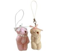 2Pcs Phone Charm Soft Animal Bag Pendant Bear Hanging Ornament Bear Key Ornament Phone Chain Suitable For Bag And Car