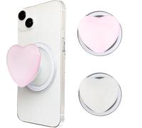 2PCS Phone Ring Holder Grips, Phone Grip with Expanding Kickstand, Heart Support Base Extendable Holders, Magnetic Holders for Secure Handling, Phones Grip