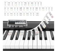 2Pcs Piano Keyboard Stickers, Keyboard Stickers, Piano & Keyboard Accessories 88-Key Full Size Silicone Piano Notes Guide Labels Reusable Key Music Notes Letter Label