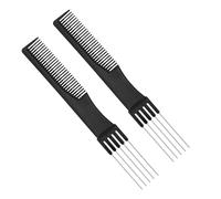 2pcs Pick Combs for Women, Double-Head Teasing Comb with Metal Prong Lift Comb Tool Hair Forking Comb Fine Tooth Comb for Hairdressing Styling Salon Sectioning Highlighting