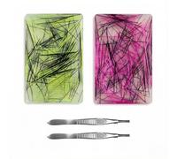 2Pcs Picky Pad Skin Picking Fidget Toys for Stress Relief Picky Pad Kit with 2 Stainless Steel Tweezers Realistic Texture Fidgets for Adults & Kids to Improve Focus and Calm (SETB)