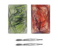 2Pcs Picky Pad Skin Picking Fidget Toys for Stress Relief Reusable Picky Pad Kit with 2 Stainless Steel Tweezers Realistic Texture Fidgets for Adults & Kids to Improve Focus and Calm