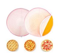 2pcs Pie Crust Bags with 10-27.5cm/4-11in Size Marks, Silicone Non-Stick Zipper Dough Rolling Bags for Pie Crust & Pizza Dough Dishwasher Safe (Pink)