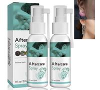 2Pcs Pie/rcing Aftercare Spray,Saline Solution Spray,Ear Pie/rcing Cleaning Solution,Ear Hole Cleaner,Soothing Mist,Natural Ingredients,Suitable for Ears Nose and Lips,Effective and Lasting