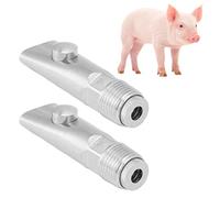 2Pcs Pig Water Nipple, Stainless Steel Pig Drinker, Even Water Volume, G1/2 External Thread Pig Nipple Drinker for Pigs, Cattle, Cows, Horses, Pigs (Without Filter)