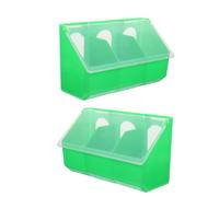 2pcs Pigeon Feeder Double Cup Bird Cage No Bird Feeder for Cage Bird Feeder Hanging Food Storage Containers Gnome Bird Feeder Budgie Caged Hanger Heater Cages Light Green Plastic