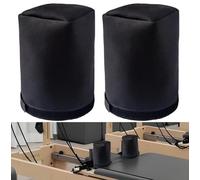2PCS Pilates Reformer Shoulder Block Covers with Hook & Loop Fastener for Enhanced Comfort & Stability, Adjustable Nylon Shoulder Rest Covers for Pilates Enthusiasts, Trainers(7.5"x4"x4", Black)