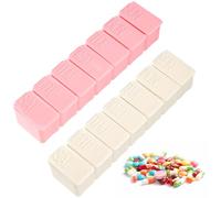 2Pcs Pill Box, 7 Day Pill Box Organiser One Time a Day, Tablet Organiser for Medication, Supplements, Vitamins, and Cod Liver Oil