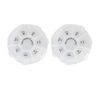 2Pcs Pill Box, Travel Pill Organizer, Round Multi-Purpose Mini See-Through Lid Weekly Pill Storage Box for Travel Clear