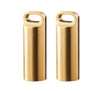 2PCS Pill Holder, Portable Pill Cases, Waterproof Daily Pill Container Holder, Portable Organizer Medicine Dispenser for Outdoor Camping Traveling (Gold, 4.85 * 1.55cm)