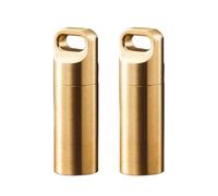 2PCS Pill Holder, Portable Pill Cases, Waterproof Daily Pill Container Holder, Portable Organizer Medicine Dispenser for Outdoor Camping Traveling (Gold, 3.9 * 1.15cm)