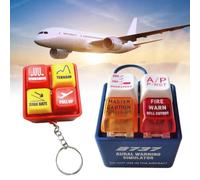 2pcs Pilot And Crew Alarm Keychain,Led Cockpit Safety Button,Warning Sound Simulator,Glowing Emergency Alert Keychains Fire For Aviation Fans,Keychain Master And Fire Warning Pushbutton
