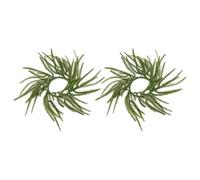 2pcs Pine Wreath Candle Ring Small Christmas Pet Green