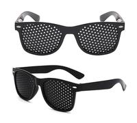 2Pcs Pinhole Glasses, Grid-Glasses for Eye Training, Vision Improvement & Relaxation, Unisex, Small Hole for Fatigue Relief (Black)