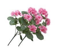 2Pcs Pink 14In Artificial Geranium Silk Bushes Vase Decor Artificial Geranium With Lush Foliage Pack Perfect For Porch Patio