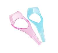 2Pcs Pink and Blue 3in1 Mascara Shield Guard Eyelash Brush Curler Guide Applicator Comb Makeup Tool Random Color Mascara Brushes Makeup Brushes and Tools