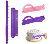 2PCS Pink and Purple Fondant Cake Arc Ruler Baking Accessories, Adjustable Cake Arch Guide Tool with Clear Scale, DIY Fondant Tools for Cream Decorating, Baking Essentials for Home Bakers