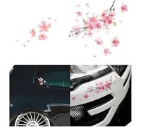 2pcs Pink Cherry Blossom Vinyl Car Sticker Auto Flower Decal Windshield Window Bumper Automotive Decals Bumper Stickers, Bumper Stickers, Decals