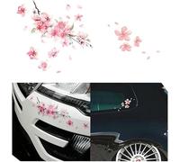 2pcs Pink Cherry Blossom Vinyl Car Sticker Auto Flower Decal Windshield Window Bumper Automotive Decals Bumper Stickers, Decals