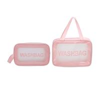 2pcs Pink Clear Makeup Bag, Breathable Lightweight Portable Transparent Comestic Washbag for Women Girl, Toiletry Bag for Woman Gym and Trip