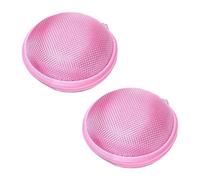 2Pcs Pink Compact Round Mini Earphone Hard Case Bag - Travel Pouch for Headphones, Coins, and Keys, Small Cosmetic Carrying Bag Headphones, Earbuds Accessories