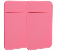 2pcs Pink Fabric Adhesive Card Holders for Smartphones with Non-Slip Design and Stable Card Holding Sticky Phone Holder for Convenient Everyday Use