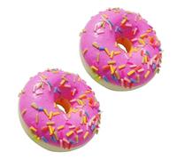 2Pcs Pink Fake Donuts,Stress Relief Simulation Donuts Artificial Doughnuts Dessert Cake Party Favors Decoration Faux Food Props Kitchen