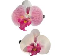 2pcs Pink Floral Hairpin Orchids Flower Hairpins Stylish Women Girls Hair Clip Elegant Bohemias Bridals Hair Decorations Stage Hair Clip Hair Pins Hair Styling Accessories