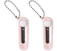 2Pcs Pink Folding Scissors Safe Portable Travel Scissors Foldable Telescopic Cutter Pocket Mini Scissor with Keychain for Cutting, Scrapbooking, Cutting Tools, Crafting, Sewing Office Cutting Tools