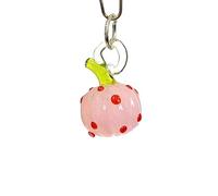 2PCS Pink Glass Charms, Cute Candy & Shape Pendants for DIY Crafts, Christmas and Easter Ornaments (1.8-3cm)