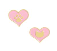 2Pcs Pink Heart Cat Paw Print Enamel Brooch Pin for Women Girls Dog Kitten Pet Lapel Pins for Badge Backpack Clothing Dress Suit Hat Jeans Decorations Brooches Cute Christmas Jewelry for Animal Lover
