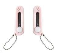 2pcs Pink Keychain Scissors Folding Scissors Travel Portable Safe Pocket Folding Telescopic Cutter Mini Scissors with Keychain for Cutting, Scrapbooking Crafts, DIY Tools